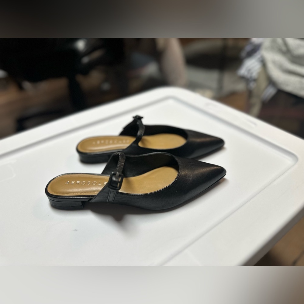 AEROSOLES Black Pointed Toe Flats